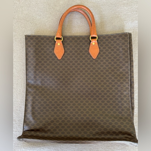 Triomphe Vintage Leather Tote Celine Brown - Picture 2 of 12